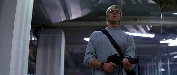 Terrorist from the movie Die Hard holding an H&K MP5A3