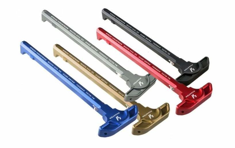 Strike Industries Latchless Charging Handle - (Black, FDE, Red, Blue, Grey) - MSRP - $35.95

best AR-15 charging handles