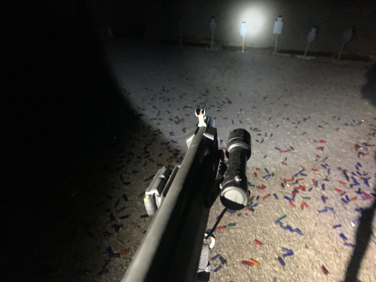 tactical shotgun at night